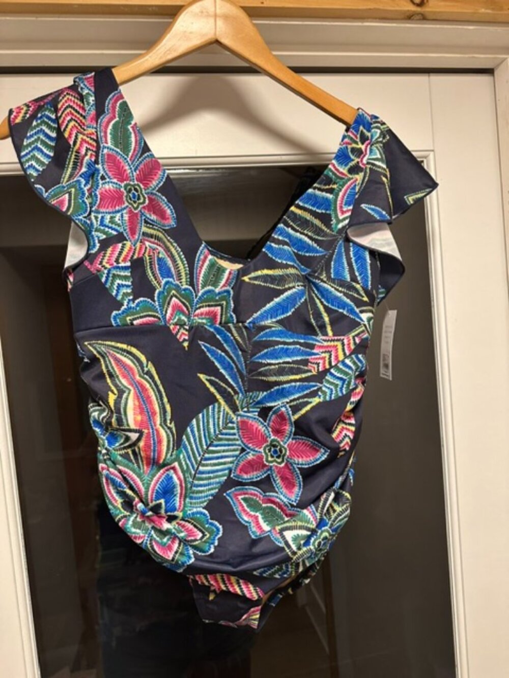 Janeiro Floral Maritime Blue No Wire One Piece Swimsuit in Size 10